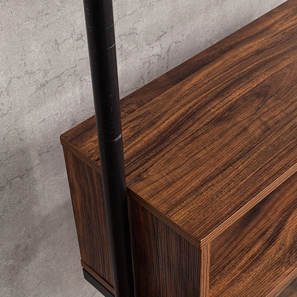 萩原 突っ張りラック ブラウン×ブラック KTR-3134BR 1台(ご注文単位1台)【直送品】