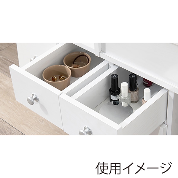 萩原 伸縮式ドレッサーテーブル ホワイト RD-1627WS 1台(ご注文単位1台)【直送品】