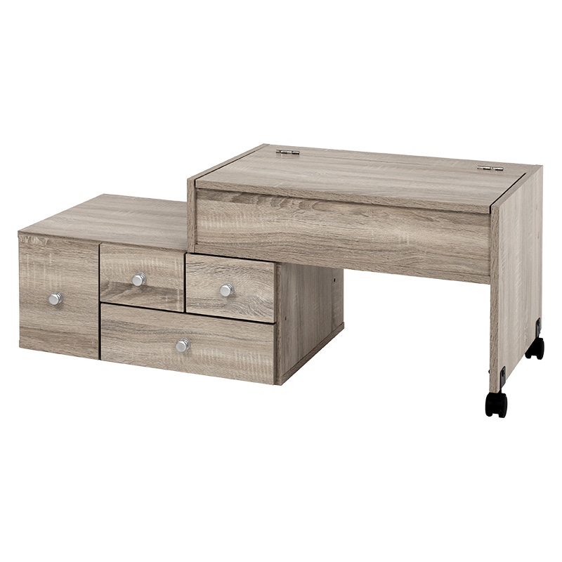 萩原 伸縮式ドレッサーテーブル グレー RD-1627GY 1台(ご注文単位1台)【直送品】