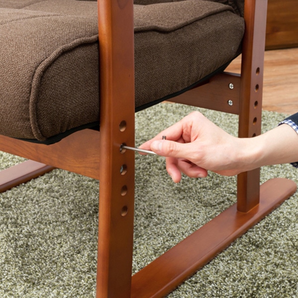 萩原 リクライニング高座椅子 ブラウン LZ-4377BR 1台(ご注文単位1台)【直送品】