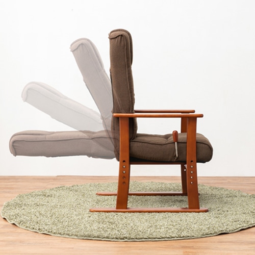 萩原 リクライニング高座椅子 ブラウン LZ-4377BR 1台(ご注文単位1台)【直送品】