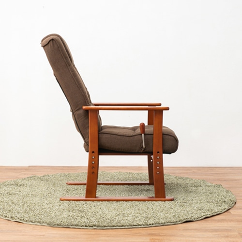 萩原 リクライニング高座椅子 ブラウン LZ-4377BR 1台(ご注文単位1台)【直送品】