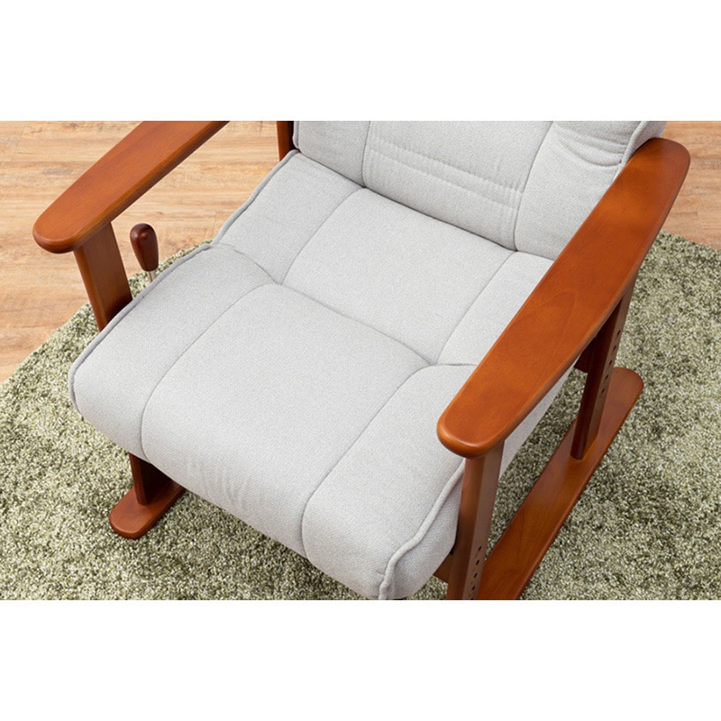 萩原 リクライニング高座椅子 グレー LZ-4377GY 1台(ご注文単位1台)【直送品】