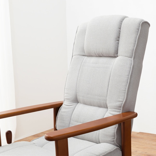 萩原 リクライニング高座椅子 グレー LZ-4377GY 1台(ご注文単位1台)【直送品】