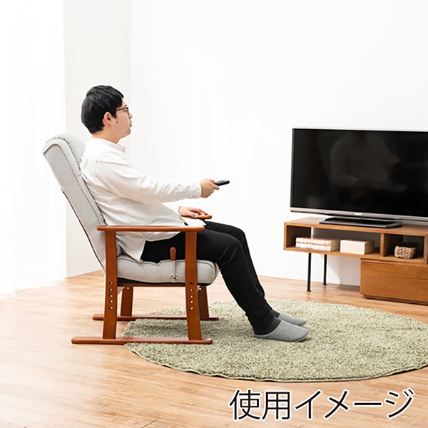 萩原 リクライニング高座椅子 グレー LZ-4377GY 1台(ご注文単位1台)【直送品】