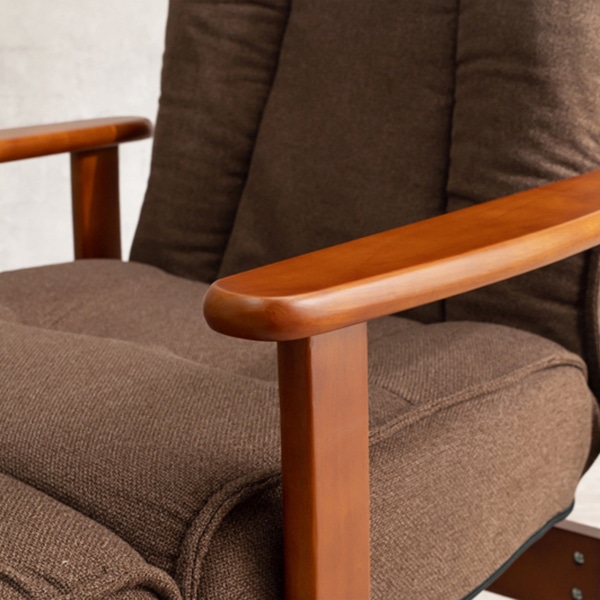 萩原 リクライニング高座椅子 ヘッド・フットレスト付 ブラウン LZ-4379BR 1台(ご注文単位1台)【直送品】