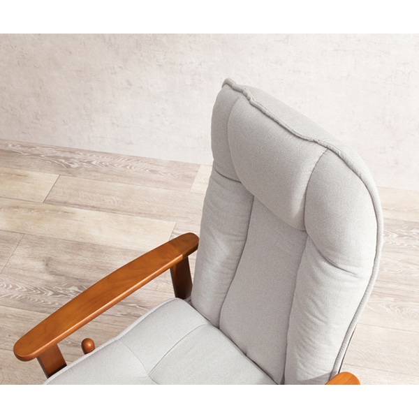 萩原 リクライニング高座椅子 ヘッド・フットレスト付 グレー LZ-4379GY 1台(ご注文単位1台)【直送品】