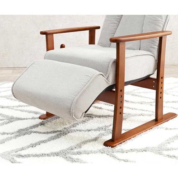 萩原 リクライニング高座椅子 ヘッド・フットレスト付 グレー LZ-4379GY 1台(ご注文単位1台)【直送品】