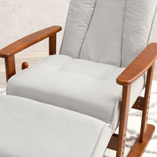 萩原 リクライニング高座椅子 ヘッド・フットレスト付 グレー LZ-4379GY 1台(ご注文単位1台)【直送品】