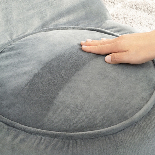 萩原 コンパクト座椅子 ベロア調 グレー LZ-4988-GY 1台(ご注文単位1台)【直送品】