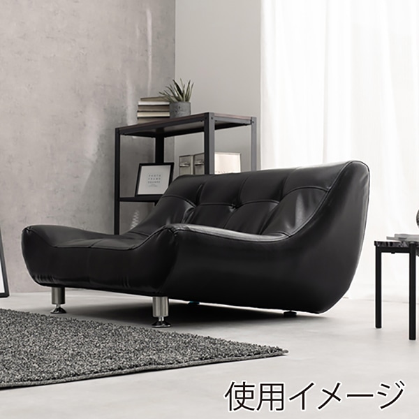 萩原 ローソファー 1人掛け ブラック ライノス1P-PBK 1台(ご注文単位1台)【直送品】