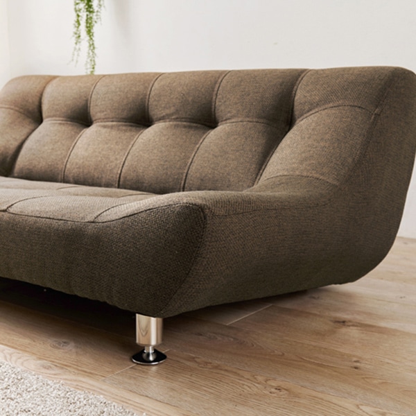 萩原 ローソファー　2人掛け ブラウン ライノス2P-BR 1台（ご注文単位1台）【直送品】