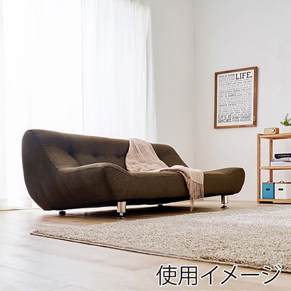 萩原 ローソファー　2人掛け ブラウン ライノス2P-BR 1台（ご注文単位1台）【直送品】