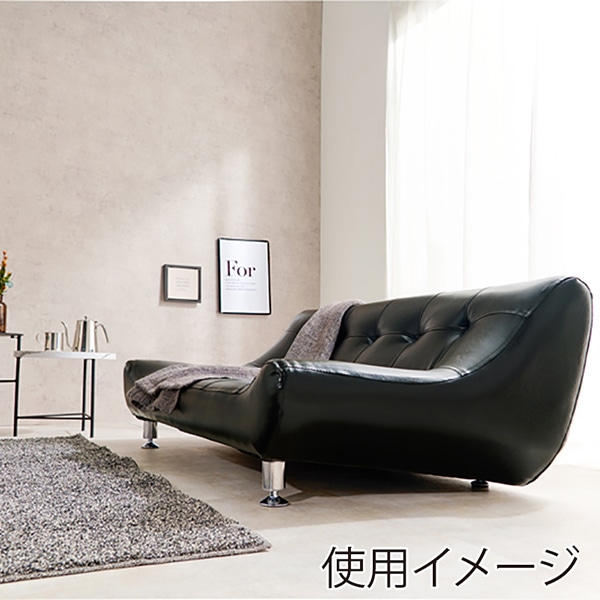 萩原 ローソファー 2人掛け ブラック ライノス2P-PBK 1台(ご注文単位1台)【直送品】