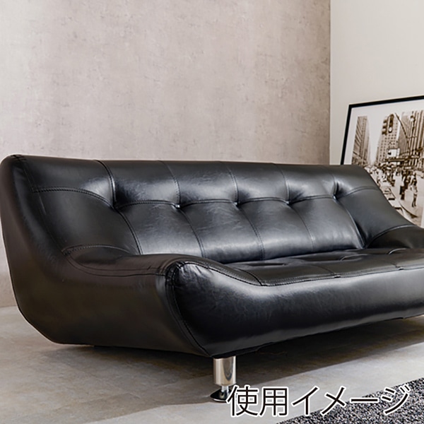 萩原 ローソファー 2人掛け ブラック ライノス2P-PBK 1台(ご注文単位1台)【直送品】