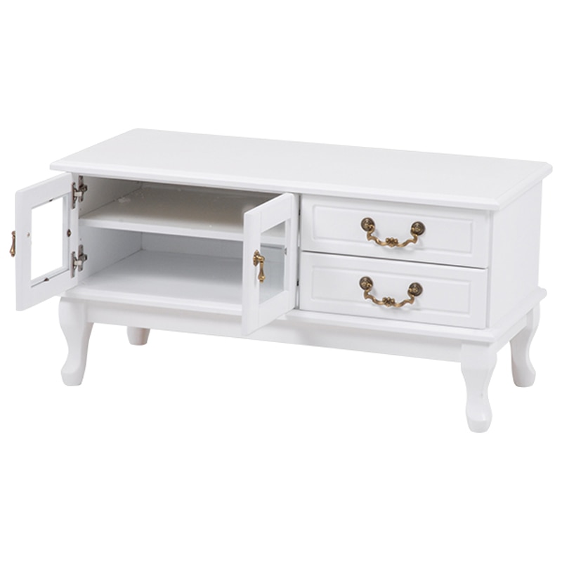 萩原 テレビ台　小　アンティーク調取っ手 ホワイト MTV-6321WH 1台（ご注文単位1台）【直送品】