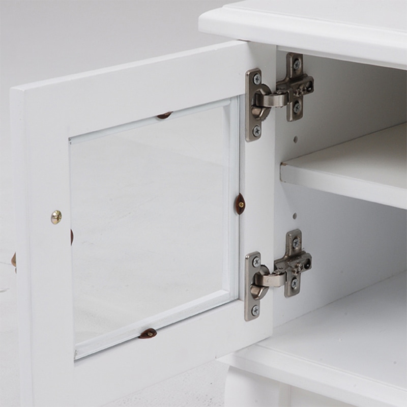 萩原 テレビ台　小　アンティーク調取っ手 ホワイト MTV-6321WH 1台（ご注文単位1台）【直送品】