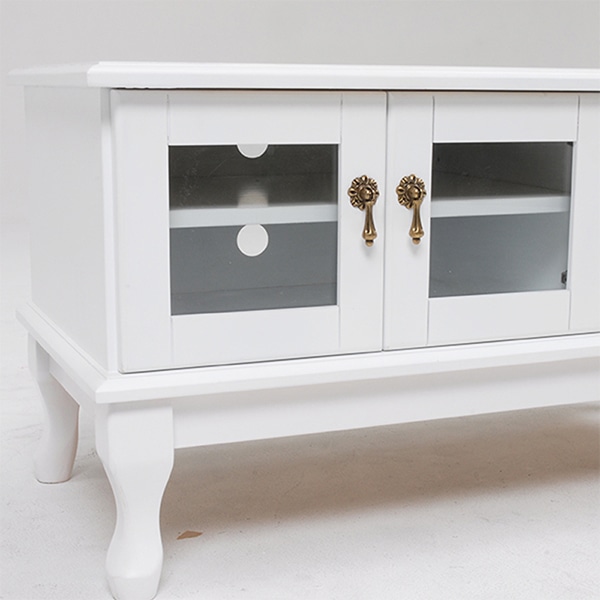 萩原 テレビ台　小　アンティーク調取っ手 ホワイト MTV-6321WH 1台（ご注文単位1台）【直送品】