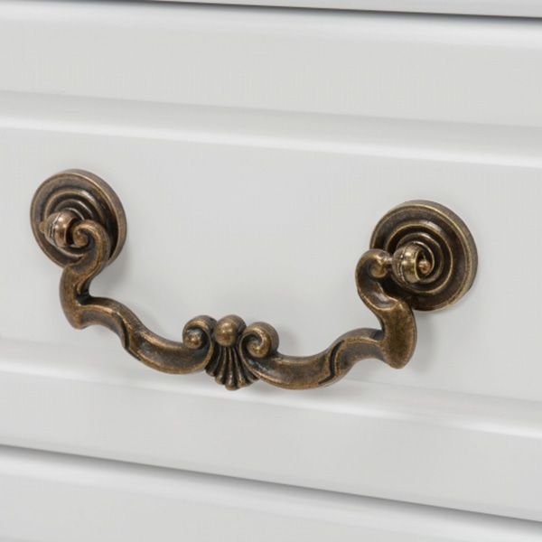 萩原 ワイドチェスト アンティーク調取っ手 MCH-6328WH 1台(ご注文単位1台)【直送品】