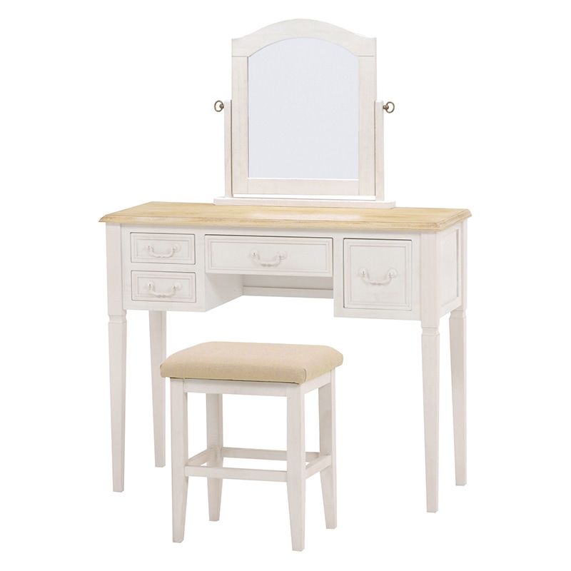 萩原 ドレッサー スツールセット MD-6448WHS 1台(ご注文単位1台)【直送品】