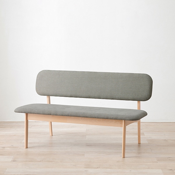 萩原 ダイニングベンチソファ 2人掛け ライトグレー MI-8634LGY 1台(ご注文単位1台)【直送品】