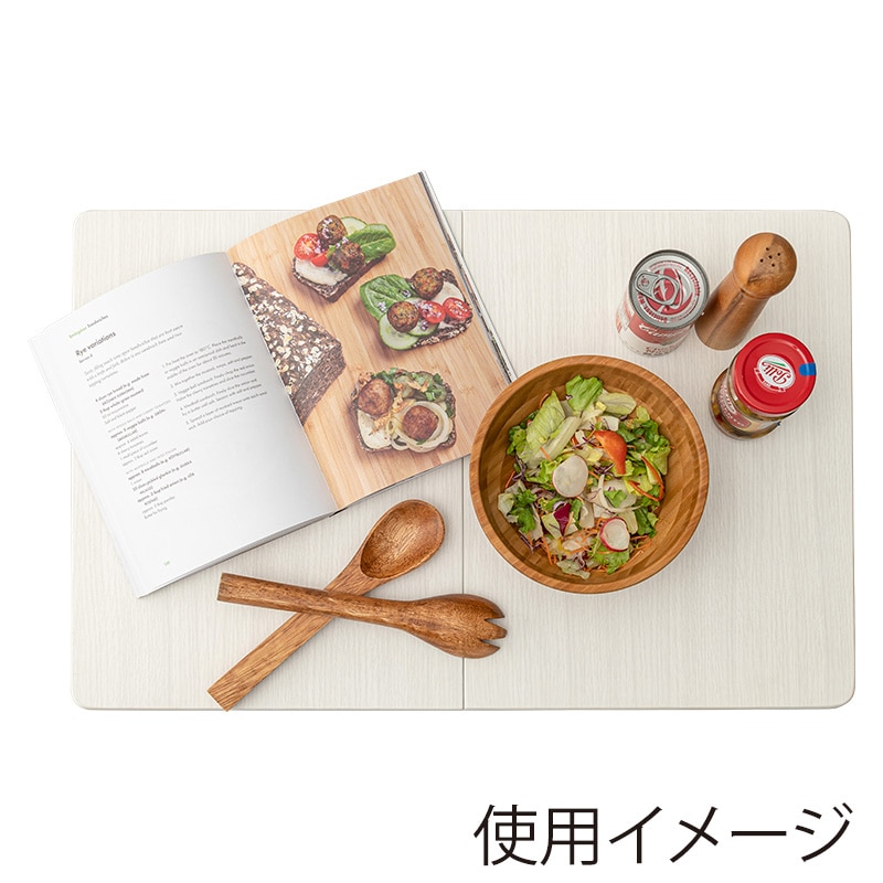 萩原 バタフライキッチンワゴン 可動棚×2枚 ホワイトウォッシュ VW-7984WS 1台(ご注文単位1台)【直送品】