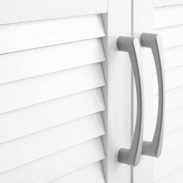 萩原 ルーバー扉シューズラック 幅60cm ホワイト RSR-1700WH 1台(ご注文単位1台)【直送品】