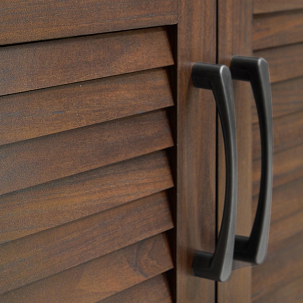 萩原 ルーバー扉シューズラック 幅89cm ブラウン RSR-1701BR 1台(ご注文単位1台)【直送品】