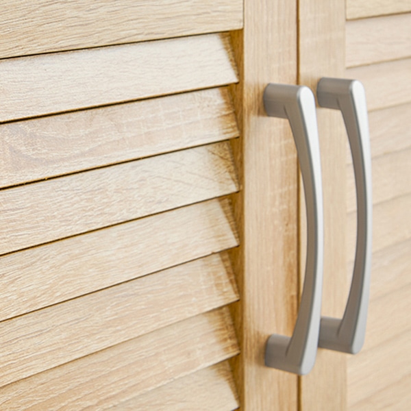 萩原 ルーバー扉シューズラック 幅89cm ナチュラル RSR-1701NA 1台(ご注文単位1台)【直送品】