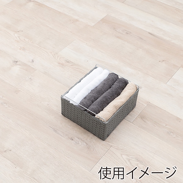 萩原 ランドリーチェスト　幅30cm　4段 グレー RAN-2434GY 1台（ご注文単位1台）【直送品】