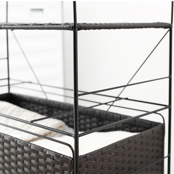 萩原 ランドリーチェスト 幅40cm 4段 ダークブラウン RAN-2435DBR 1台(ご注文単位1台)【直送品】