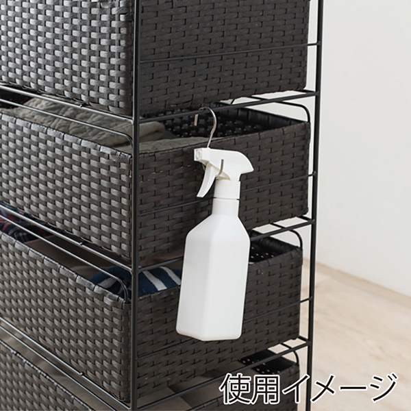 萩原 ランドリーチェスト 幅40cm 4段 ダークブラウン RAN-2435DBR 1台(ご注文単位1台)【直送品】