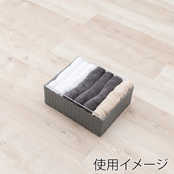 萩原 ランドリーチェスト 幅40cm 4段 グレー RAN-2435GY 1台(ご注文単位1台)【直送品】