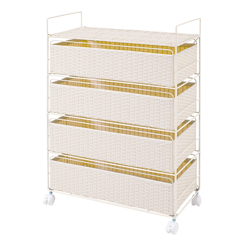 萩原 ランドリーチェスト 幅60cm 4段 ホワイト RAN-2437WH 1台(ご注文単位1台)【直送品】