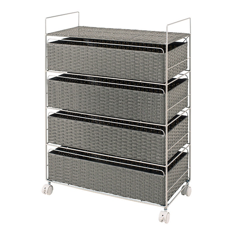 萩原 ランドリーチェスト 幅60cm 4段 グレー RAN-2437GY 1台(ご注文単位1台)【直送品】