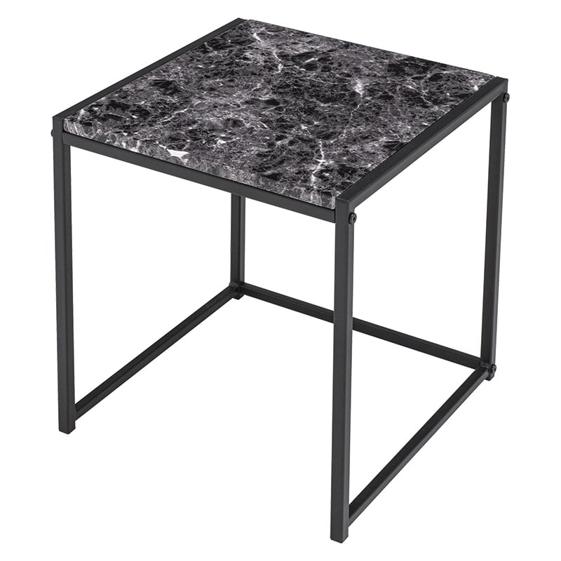 萩原 ネストテーブル　角型　大・中・小セット マーブルブラック LST-4667MBK 1台（ご注文単位1台）【直送品】