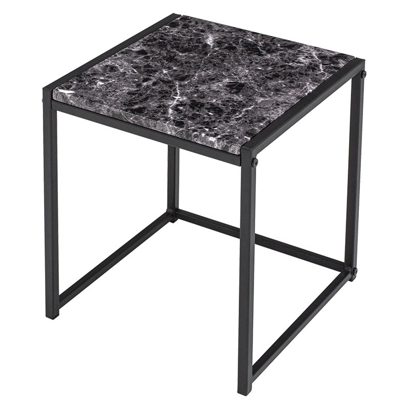 萩原 ネストテーブル　角型　大・中・小セット マーブルブラック LST-4667MBK 1台（ご注文単位1台）【直送品】