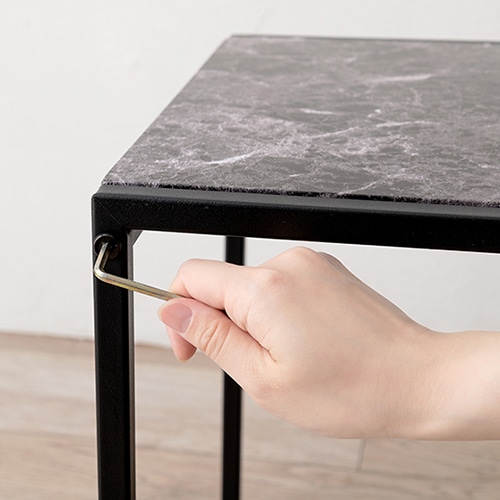 萩原 ネストテーブル　角型　大・中・小セット マーブルブラック LST-4667MBK 1台（ご注文単位1台）【直送品】