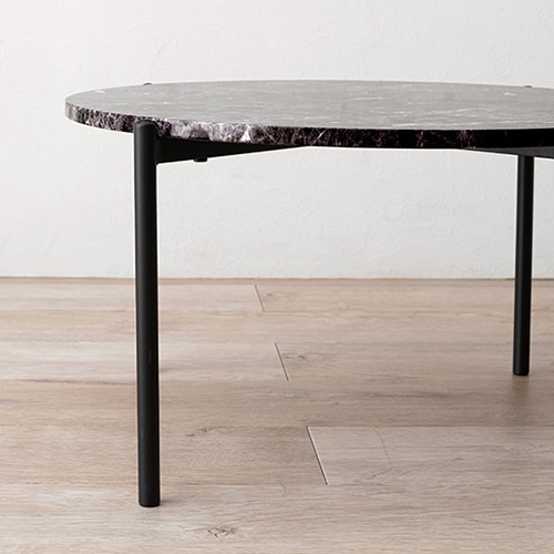 萩原 ネストテーブル　丸型　大・小セット マーブルブラック LT-4666MBK 1台（ご注文単位1台）【直送品】