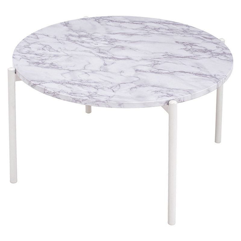 萩原 ネストテーブル　丸型　大・小セット マーブルホワイト LT-4666MWH 1台（ご注文単位1台）【直送品】