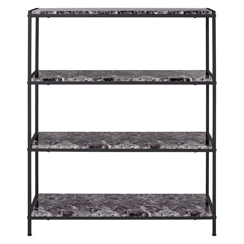 萩原 オープンラック 4段 ブラック LCC-4664-MBK 1台(ご注文単位1台)【直送品】