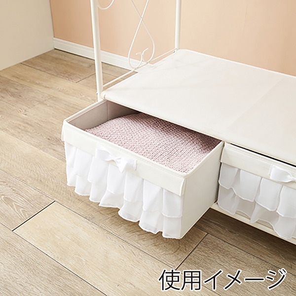 萩原 ハンガーラック 幅75cm 引出し2杯 ホワイト KHR-3164WH 1台(ご注文単位1台)【直送品】