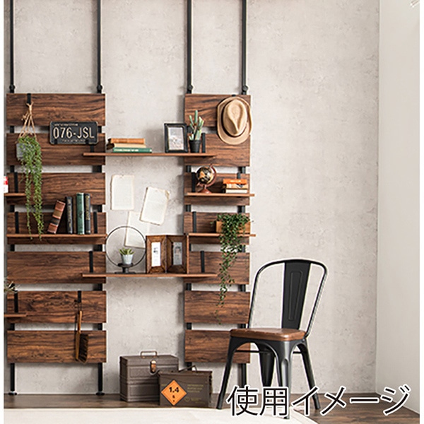 萩原 突っ張り式ウォールラック 追加棚 幅40cm 2枚組 ブラウン×ブラック KTR-3142-T40BB 1セット(ご注文単位1セット)【直送品】