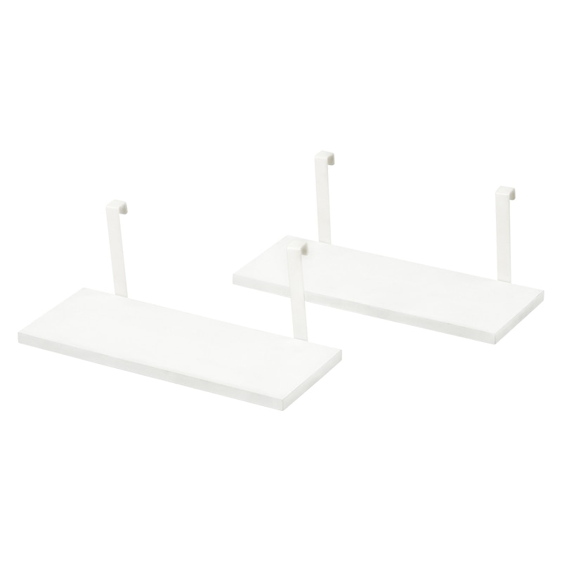 萩原 突っ張り式ウォールラック 追加棚 幅40cm 2枚組 ホワイト×ホワイト KTR-3142-T40WH 1セット(ご注文単位1セット)【直送品】