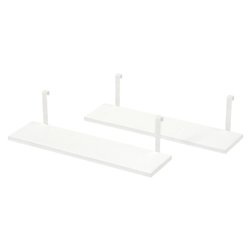 萩原 突っ張り式ウォールラック 追加棚 幅60cm 2枚組 ホワイト×ホワイト KTR-3142-T60WH 1セット(ご注文単位1セット)【直送品】