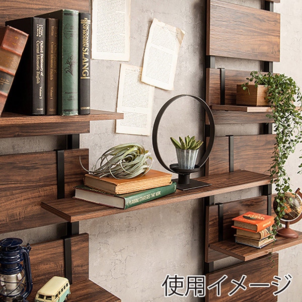 萩原 突っ張り式ウォールラック 追加棚 幅80cm 2枚組 ブラウン×ブラック KTR-3142-T80BB 1セット(ご注文単位1セット)【直送品】