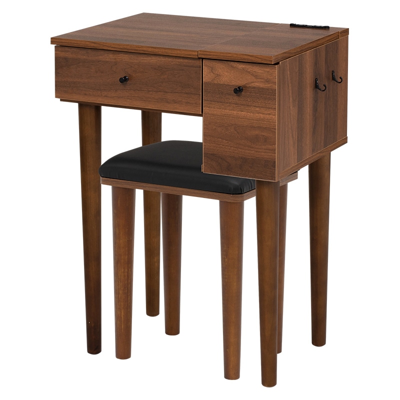 萩原 ドレッサー スツール付 幅53cm ダークブラウン MD-6587DBR 1台(ご注文単位1台)【直送品】