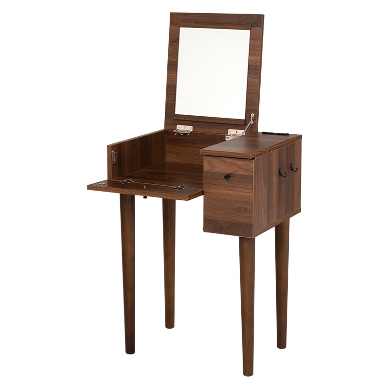 萩原 ドレッサー スツール付 幅53cm ダークブラウン MD-6587DBR 1台(ご注文単位1台)【直送品】