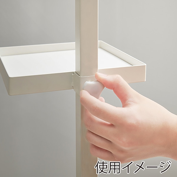 萩原 突っ張りラック 棒&パーツ5点セット 角型 ホワイト×ホワイト KTR-3114-WH 1セット(ご注文単位1セット)【直送品】