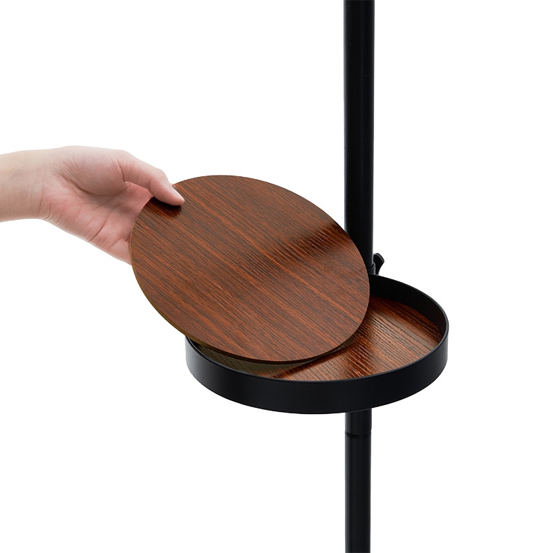 萩原 突っ張りラック 棒&パーツ6点セット 丸型 ブラウン×ブラック KTR-3116-BB 1セット(ご注文単位1セット)【直送品】